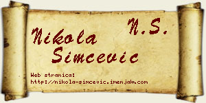Nikola Simčević vizit kartica
